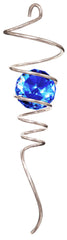 Silver / Blue - Crystal Spiral Tail Wind Spinner