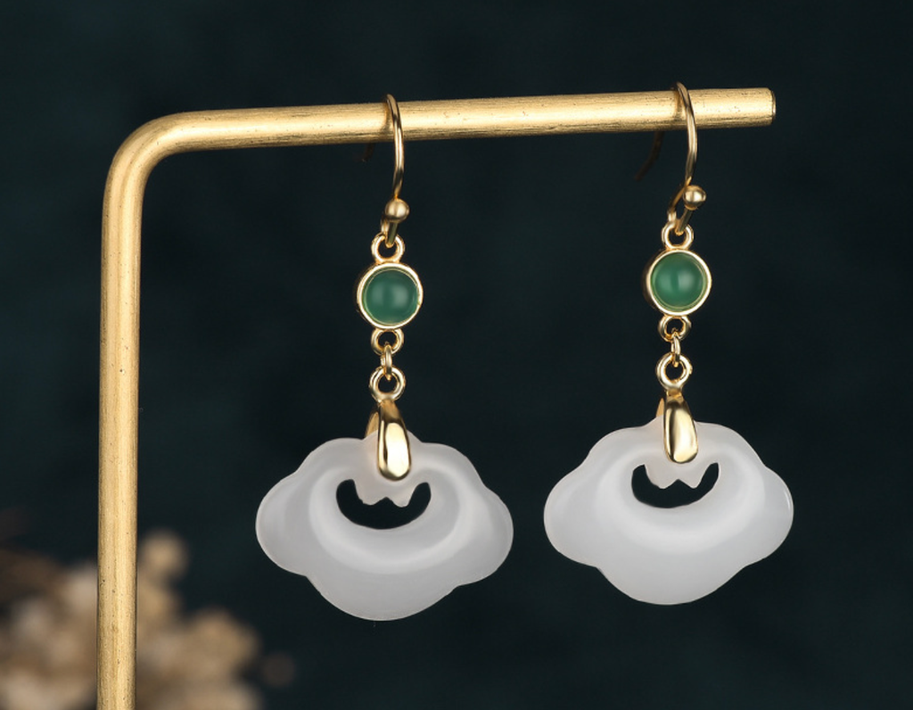 Cloud Melody Jade Earrings