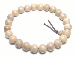 Large Size Camphor Wood Beaded Bracelet - Wrist Mala - 10mm