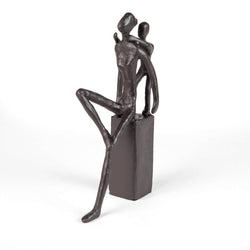 Playfulness Mother and Child Cast Iron Sculpture