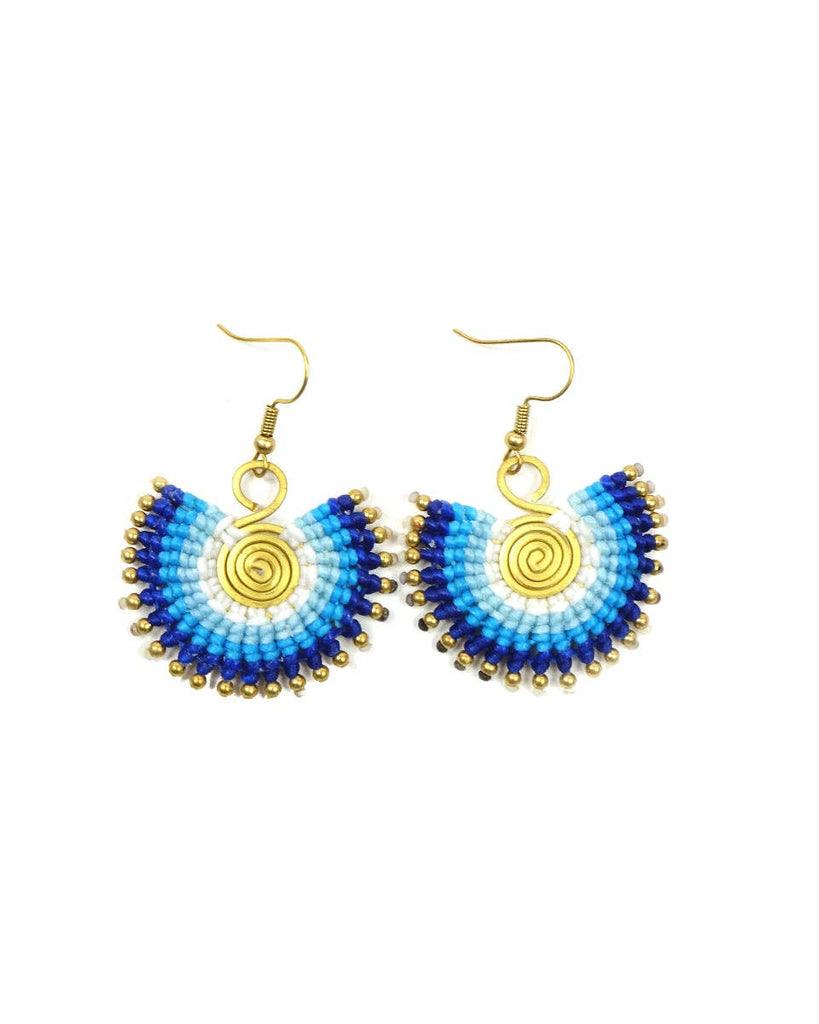 Macrame Sunbeam Earrings: Orange