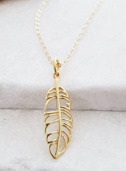 Gold Feather Necklace