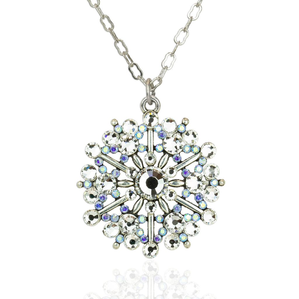 Ice Crystals Sparkling Snowflake Necklace
