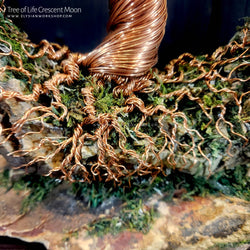Tree of Life Crescent Moon Copper Wire on Ohko Stone