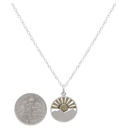 Silver Mountain with Bronze Sun Rays Necklace