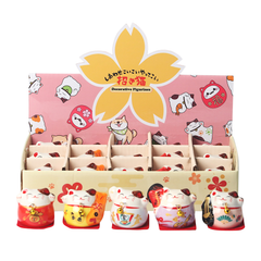 15 Piece Assortment Maneki Neko Lucky Cat Figurines 2.5 Inch (1/18)