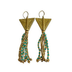 Brass Arrow Fringe Earring