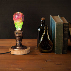 EP LIGHT Handmade Coral Light Bulb Spring Style: Wooden Base Only