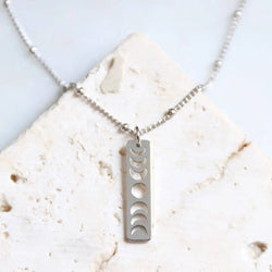 Moon Phase Necklace - Gold or Silver, silver