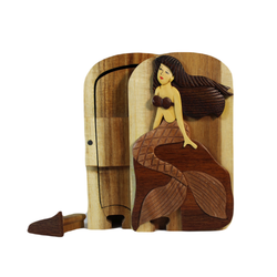 Mermaid - Hand Carved Keepsake Gift Box