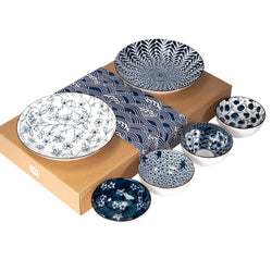 Nippon Blue Set of 6 Bowls and Plate Set In Gift Box (1/12)