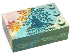 Buddha stone box with Sun and Moon: Multicolor / Soapstone / 4x6