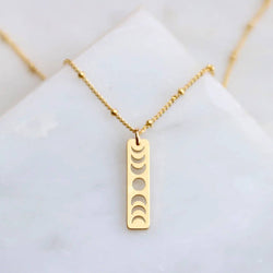 Moon Phase Necklace - Gold or Silver, gold