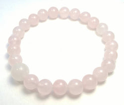 Rose Quartz Stretchy Beaded Bracelet - Prayer Beads - 8mm