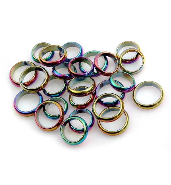 Hematite Multi Color Rings