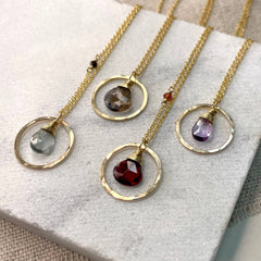 Single Circle and Stone Necklace