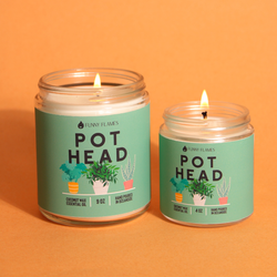 Pot Head, Plant Lover Gift, Plant Parent Gift Funny Candles: 4oz