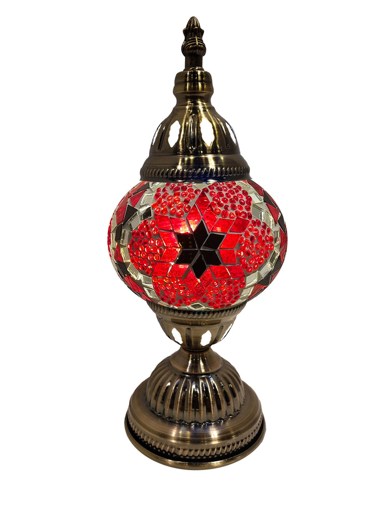 Mosaic Desk Lamp - Red Star Pattern