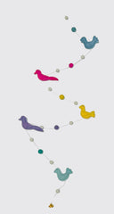 Felt ornament garland, Birds multi 6ft