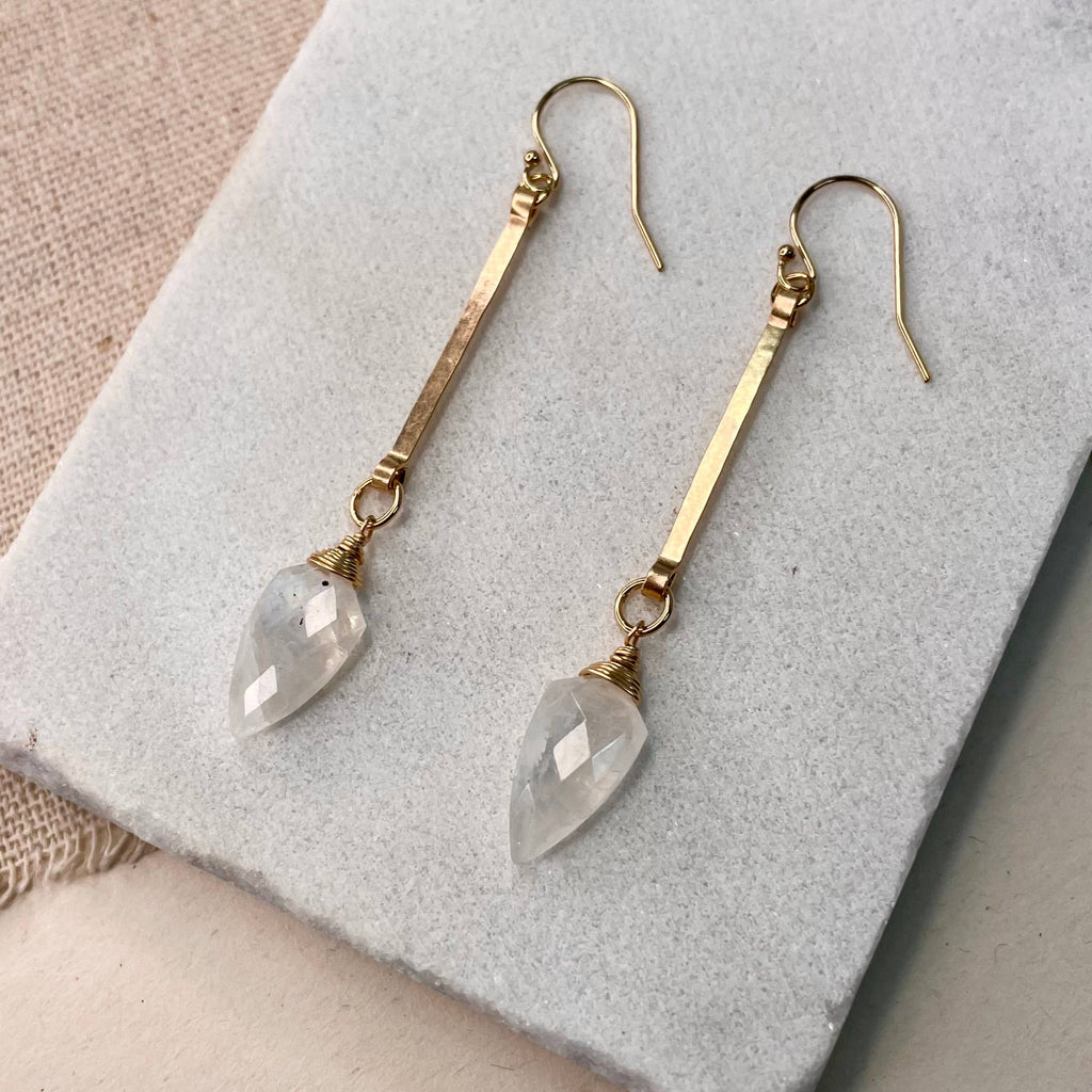 Hammered Stick Spade Earrings