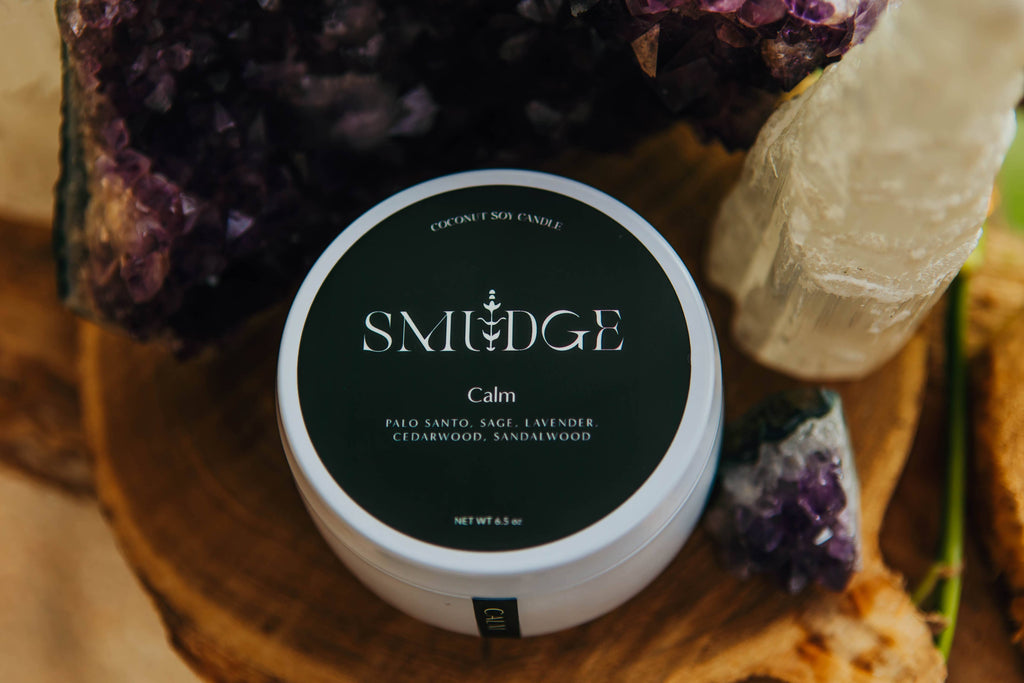 Calm 6.5oz Wooden Wick Candle: Black