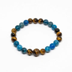 Apatite & Tiger's Eye Beaded Bracelet 8mm - Small Wrists