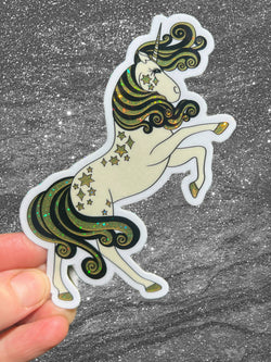 Glitter Unicorn STICKER 3 Inch