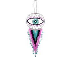Round Beaded Evil Eye Dream Catcher Hanging Ornament