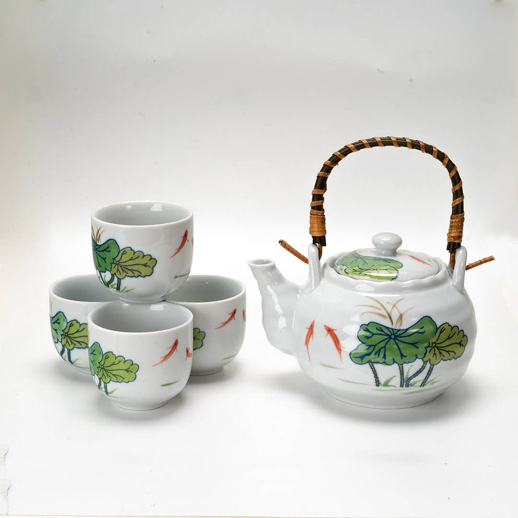 Koi Lotus Tea Set 22oz Tea Pot with 4 Cups (1/12)