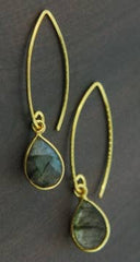 Vermeil Marquis Labradorite Teardrop Earrings