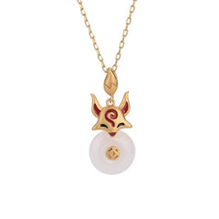 Fire Fox Jade Necklace
