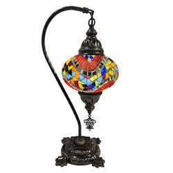 Hanging Mosaic Desk Lamp - Multi color wave glass mosaic