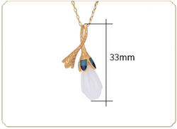 Jade Magnolia Flower Necklace