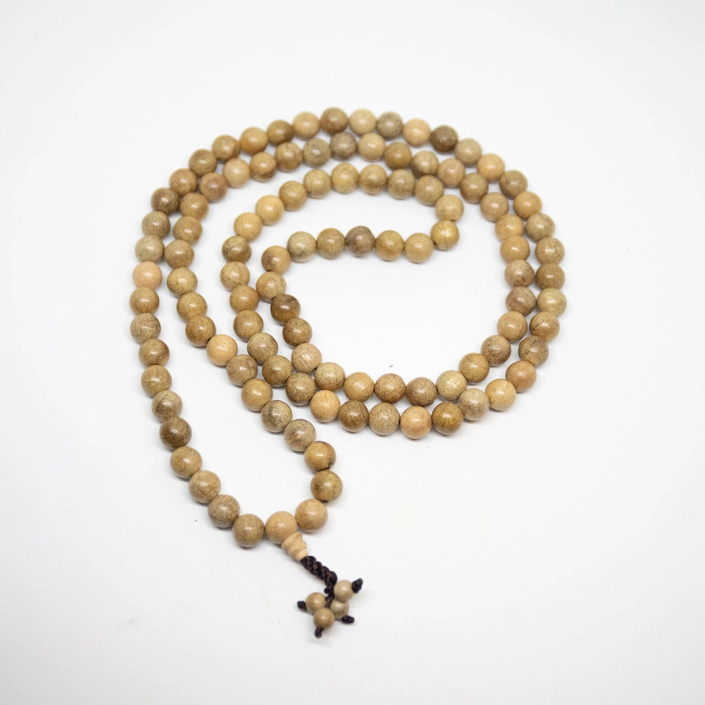 Gold Phoebe Wood Zen 108 Bead Mala - Prayer Beads - 8mm