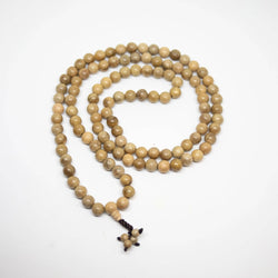 Gold Phoebe Wood Zen 108 Bead Mala - Prayer Beads - 8mm