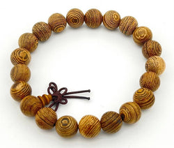 Phoenix Tail Wood Beaded Bracelet - Wrist Mala - 8mm