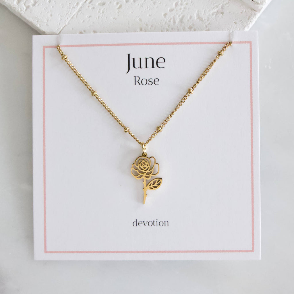 Birth Flower Necklaces - Waterproof: May - Hawthorn