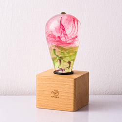 EP LIGHT Handmade Coral Light Bulb Spring Style: Wooden Base Only