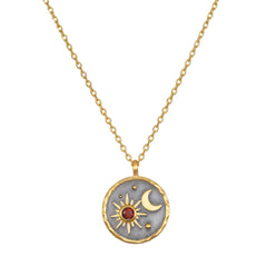 Red Garnet Sun Moon ~ January Birthstone