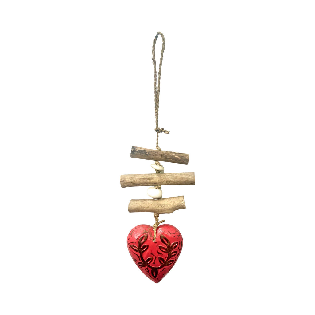 Wooden Single Heart - Pink
