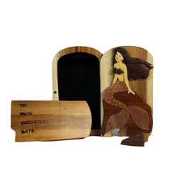 Mermaid - Hand Carved Keepsake Gift Box