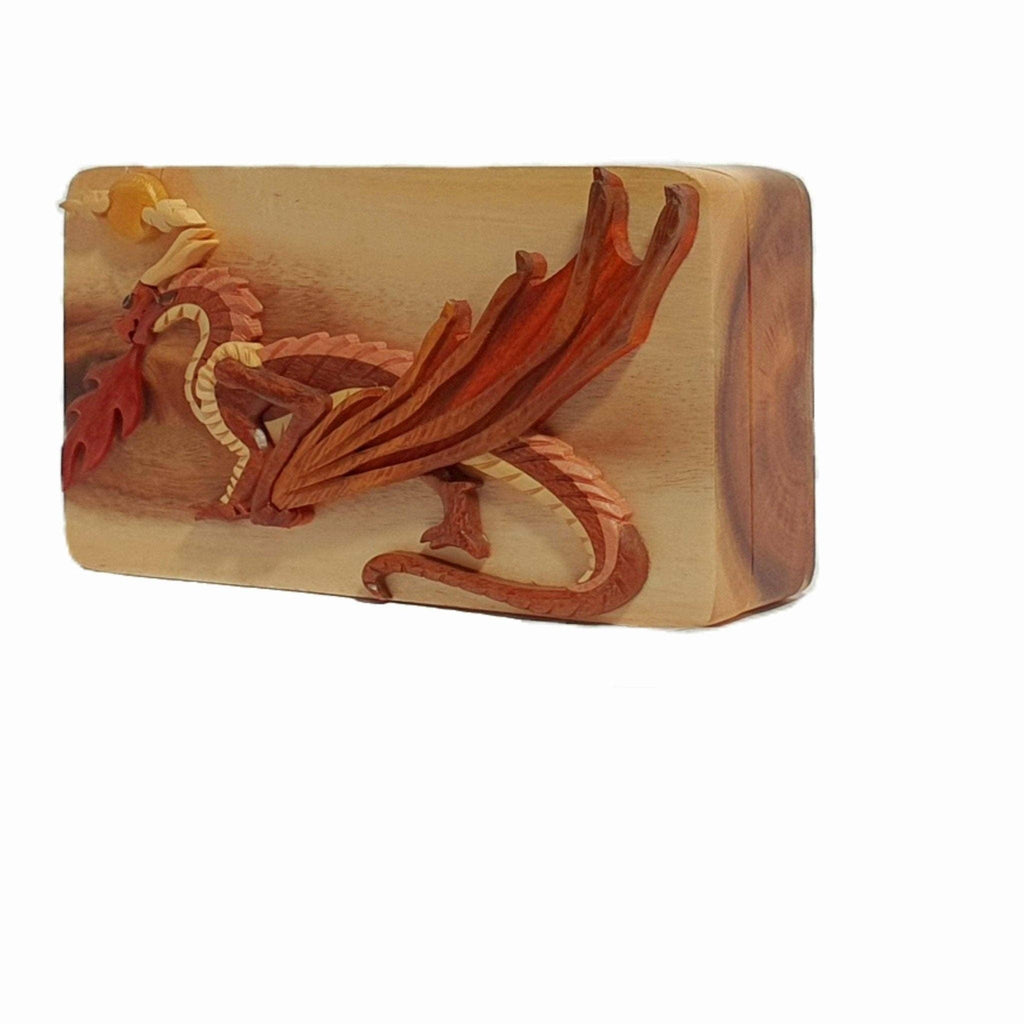 Red Dragon - Hand Carved Keepsake Gift Box