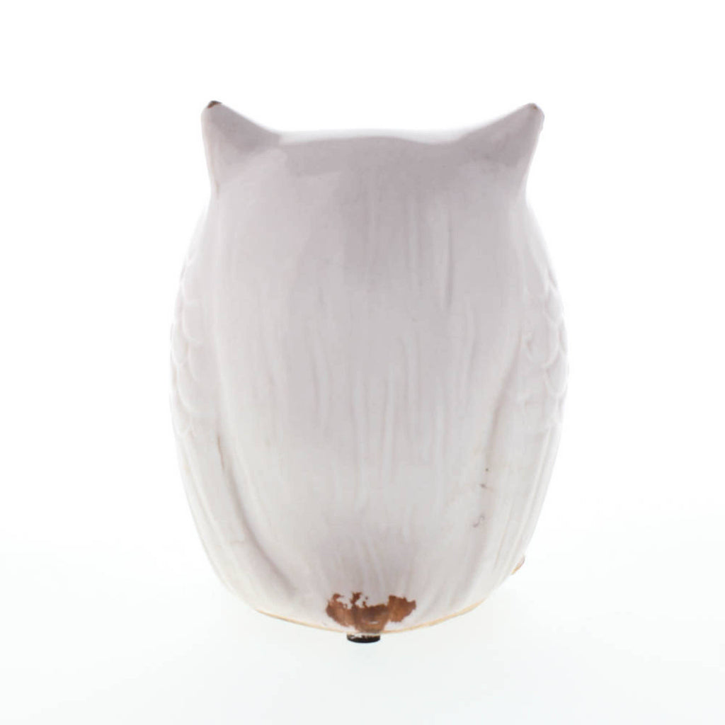 Distressed White Owl Figurine