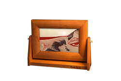 Cherry Wood (Traditional) Moving Sand Art Pictures: Ocean Blue / XLarge