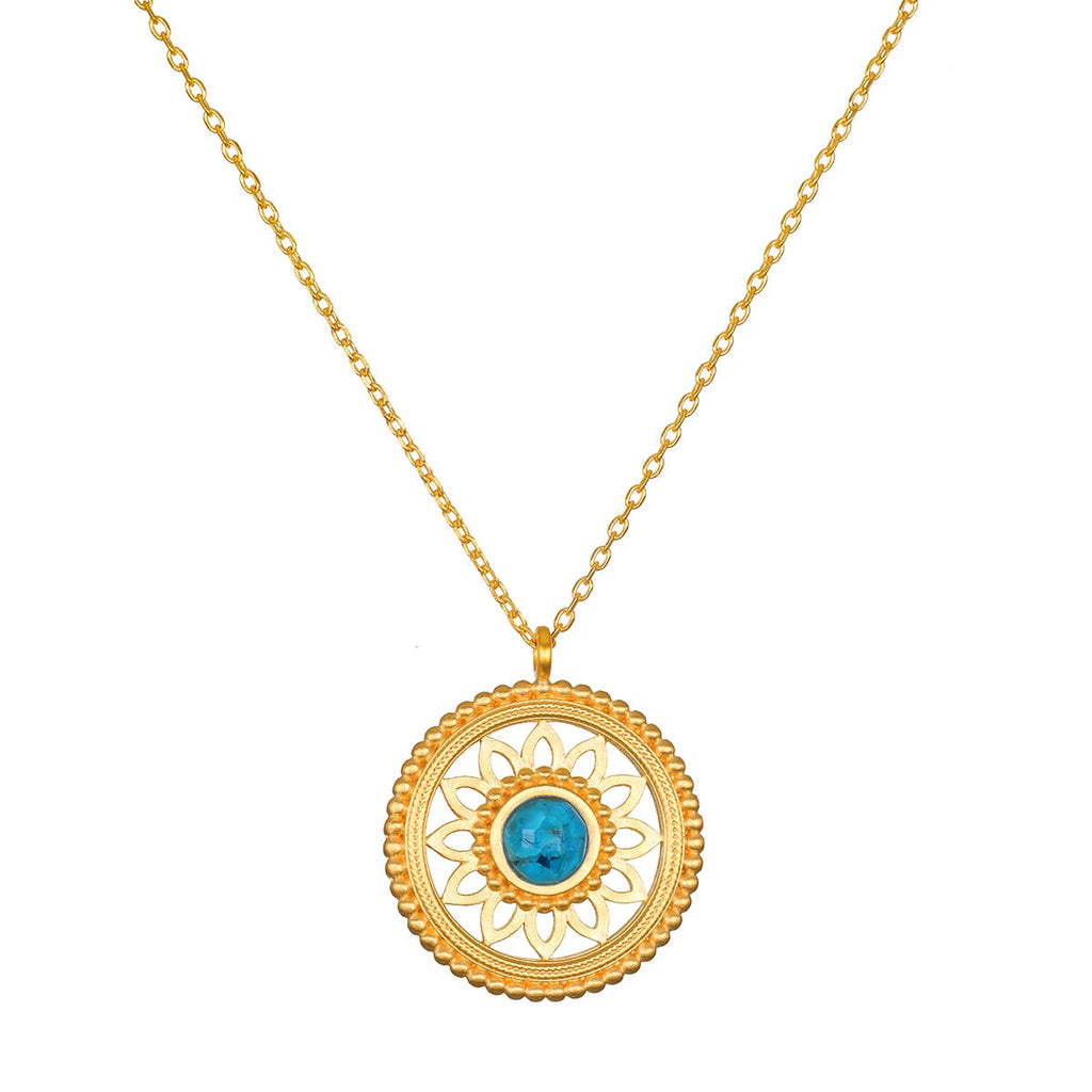 Summer - 18” Nurture Intuition Turquoise Mandala Necklace 18