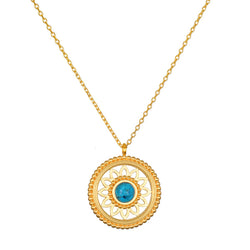 Summer - 18” Nurture Intuition Turquoise Mandala Necklace 18