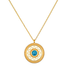 Summer - 18” Nurture Intuition Turquoise Mandala Necklace 18