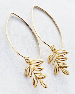Vermeil Marquis Blossom Leaf Earrings