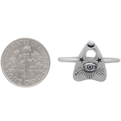 Sterling Silver or Bronze Ouija Planchette Ring: Recycled Sterling Silver / 7