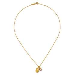 Lakshmi Good Fortune Necklace - rose quartz, gold, Lakshmi